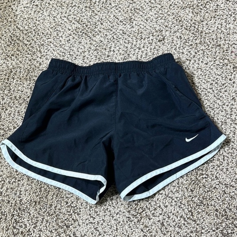Nike Black Girls Athletic Shorts with White Accent